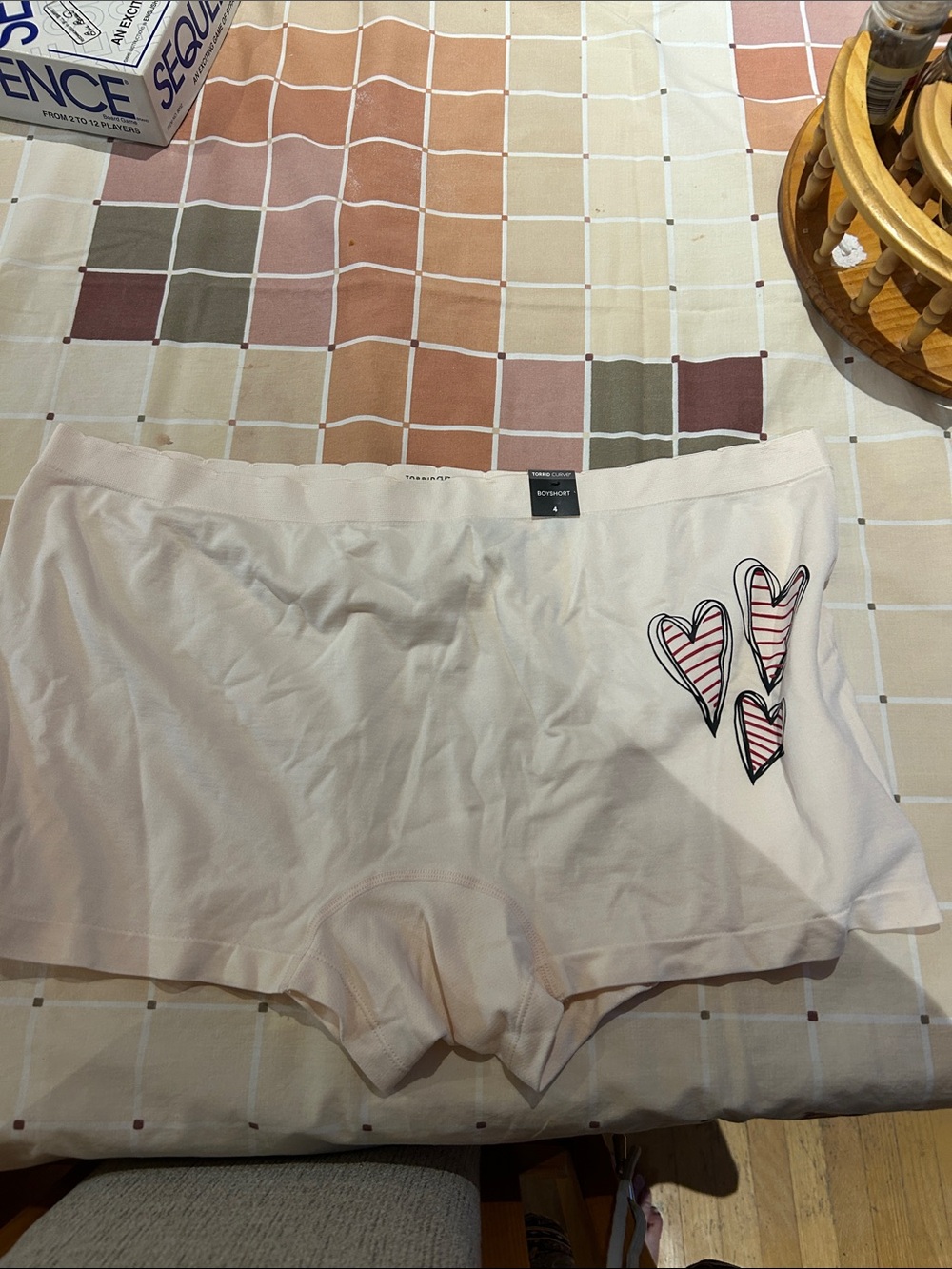 NWT Torrid Pale Pink Boyshorts with Striped Heart Accents Size 4X